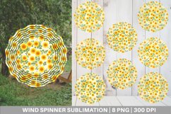 Patterns Marigold Flower Wind Spinner | Sublimation Spinner Product Image 1