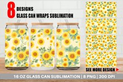 Glass Can Wraps Patterns Marigold Flower Product Image 1