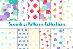 Seamless Patterns Watercolor elements 