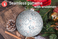Seamless patterns with snowmen Product Image 1