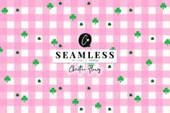 Seamless Pink St Patricks Shamrock Digital Paper Product Image 1