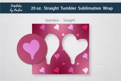 Seamless Pink Heart Straight Photo Tumbler Wrap for Sublimation