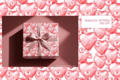 Seamless Pink Hearts and Pearls Pattern Product Image 1