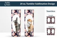 Seamless Pink Leaf Sublimation Wraps for 20 oz Skinny Photo Tumbler