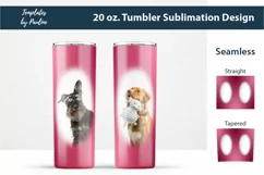 Seamless Red Round Photo Tumbler Wrap for Sublimation