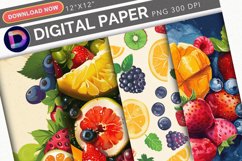 Seamless Preppy Fruit Digital Paper Product Image 1