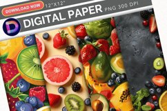 Seamless Preppy Fruit Digital Paper Product Image 1