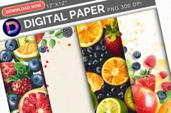 Seamless Preppy Fruit Digital Paper Product Image 1