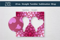Seamless Red Heart Photo Tumbler Wrap for Sublimation