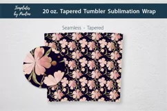 Seamless Rose Clover Sublimation Wrap for tapered 20 oz Skinny Tumbler