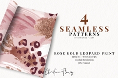 Seamless Rose Gold Leopard Print Digital Paper Product Image 2