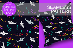 Seamless pattern shark jaws fish backdrop Color Background Product Image 1