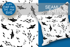 Seamless pattern shark jaws fish backdrop SVG Background Product Image 1