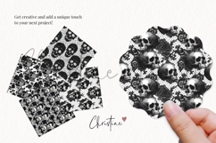 Seamless Halloween Skull Lace Digital Paper Product Image 3
