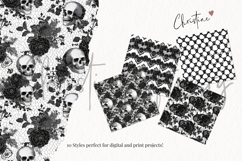 Seamless Halloween Skull Lace Digital Paper Product Image 4