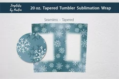 Seamless Snowflake Sublimation Photo Tumbler Wrap for 20 oz tapered skinny tumbler