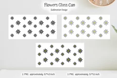 seamless summer black daisy  flowers pattern for beer glass can sublimation