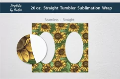 Seamless Sunflower Oval Image Sublimation Wrap for straight 20 oz skinny tumbler