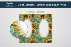 Seamless Sunflower Sublimation Wrap for straight 20 oz Skinny Photo Tumbler