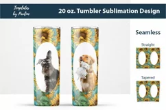 Seamless Sunflower Sublimation Wrap for 20 oz  Skinny Photo Tumbler 