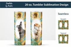 Seamless Sunflower Sublimation Wrap for 20 oz Skinny Photo Tumbler
