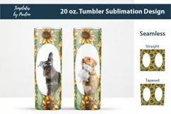 Seamless Sunflower Oval Photo Sublimation Wrap for 20 oz skinny tumbler