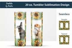 Seamless Sunflower Square Photo Sublimation Wrap for 20 oz skinny tumbler