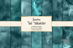 Seamless Teal Watercolor Textures Product Image 1