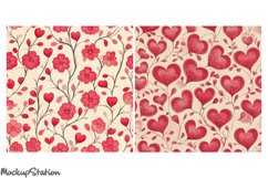 Hearts Junk Journal Pages |Seamless Valentines Digital Paper Product Image 2