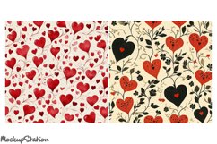 Hearts Junk Journal Pages |Seamless Valentines Digital Paper Product Image 2