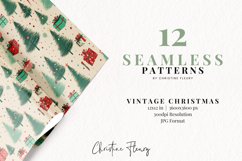 Seamless Vintage Christmas Digital Paper Product Image 2