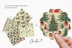 Seamless Vintage Christmas Digital Paper Product Image 3