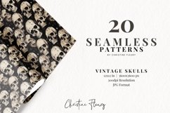 Seamless Vintage Skulls Digital Paper Product Image 2