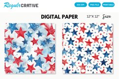 Seamless Watercolor 4th of July Digital Paper Product Image 1