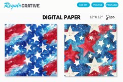 Seamless Watercolor 4th of July Digital Paper Product Image 1