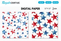 Seamless Watercolor 4th of July Digital Paper Product Image 1