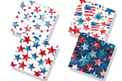 Seamless Watercolor 4th of July Digital Paper Bundle Product Image 2