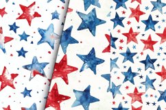 Seamless Watercolor 4th of July Digital Paper Bundle Product Image 3