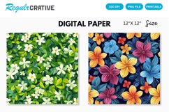 Watercolor Blooms Seamless Digital Paper, Blooms Pattern Product Image 1