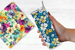 Watercolor Blooms Flowers Seamless Digital Paper Bundle Product Image 2