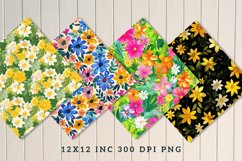 Watercolor Blooms Flowers Seamless Digital Paper Bundle Product Image 4