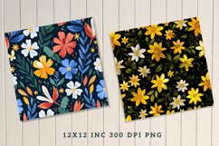 Watercolor Blooms Flowers Seamless Digital Paper Bundle Product Image 5