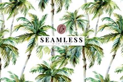 Seamless Watercolor Palm Trees Pattern Product Image 1