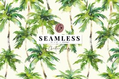 Seamless Watercolor Palm Trees Pattern Product Image 1
