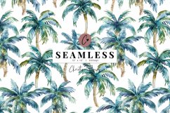 Seamless Watercolor Palm Trees Pattern Product Image 1