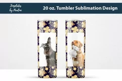 Seamless watercolor Clover Sublimation design for 20 oz Skinny Photo Tumbler
