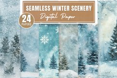 Seamless Winter Scenery Digital Paper Bundle Product Image 1