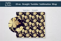 Seamless Yellow Clover Sublimation Wrap for 20 oz straight Skinny Tumbler