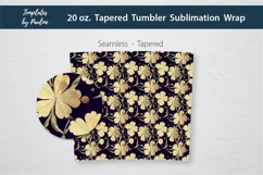 Seamless Yellow Clover Sublimation Wrap for 20 oz tapered Skinny Tumbler