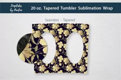 Seamless Yellow Leaf Sublimation photo Wraps for tapered 20 oz Skinny Tumbler